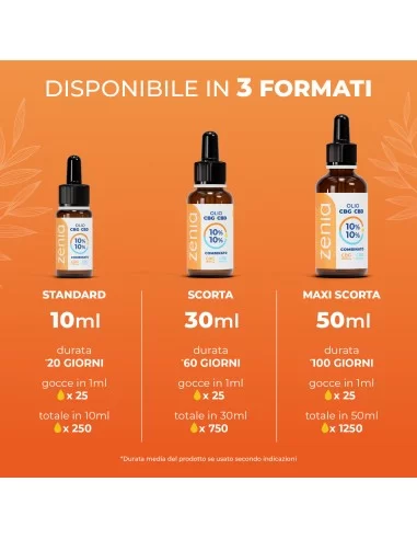 Olio CBG 10% + CBD 10% sec Olio CBG 10% + CBD 10% sec
