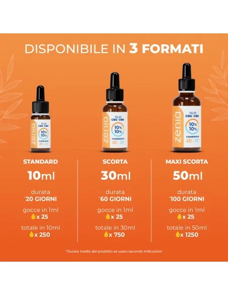 Olio CBG 10% + CBD 10% sec Olio CBG 10% + CBD 10% sec