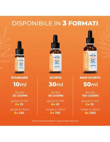 Olio CBG 20% + CBD 20% sec Olio CBG 20% + CBD 20% sec